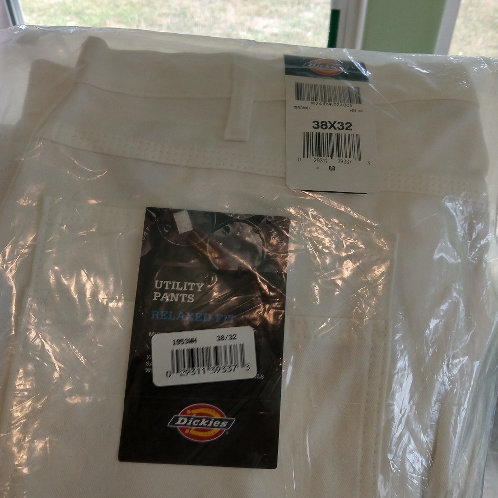 NWT Dickies men's 38x32 utility work pants, white